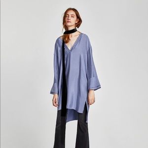 Asymmetric flowing tunic by Zara